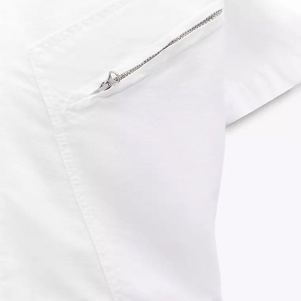 Zara White Denim Romper Womens M NEW - Picture 4 of 13
